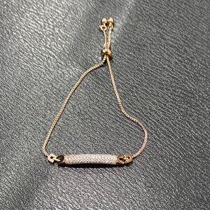 Pave Bar Adjustable Bracelet in Rose Gold